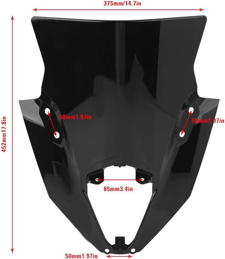 Three T Lirun Windscreen Protector Wind Deflector Windshield Plastic Fairing Black for Kawasaki ER6F Ninja 650 EX-6 2020 2021 2022 2023 - Image 4